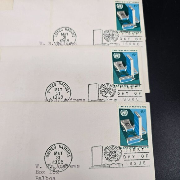 United Nations 1968 First Day Of Issue 6¢ Stamps Envelopes Lot LI3004 - Picture 5 of 6